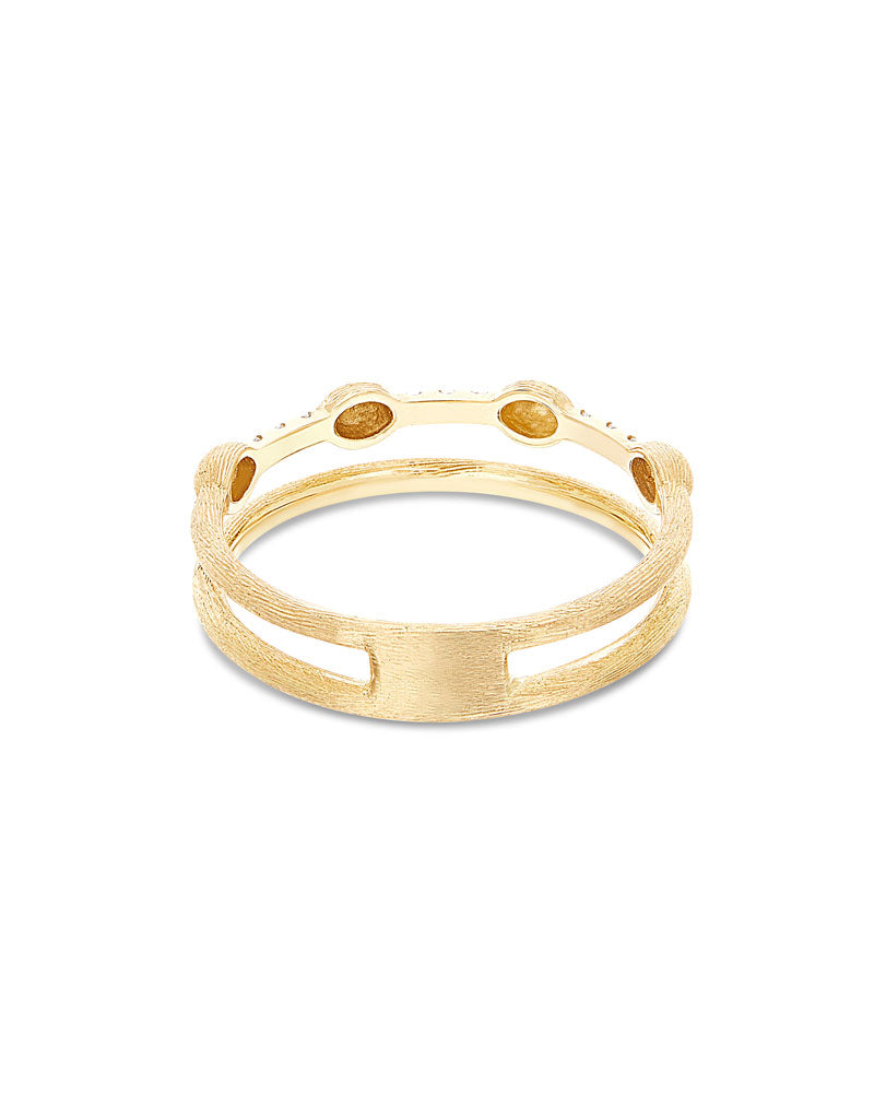 Nanis Anello "DANCING ÉLITE" a doppia fascia con boules irregolari in oro e – Nanis Italian Jewels Prezzo Ridotto