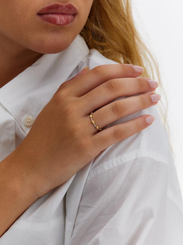 Nanis Anello "DANCING ÉLITE" con boules in oro e barrette di diamanti – Nanis Italian Jewels Novità