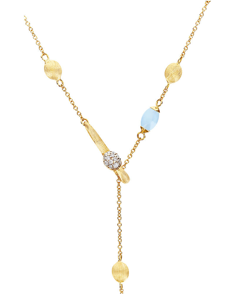Nanis Collana lariat "SOFFIO" in oro, diamanti e acquamarina – Nanis Italian Jewels Sconto