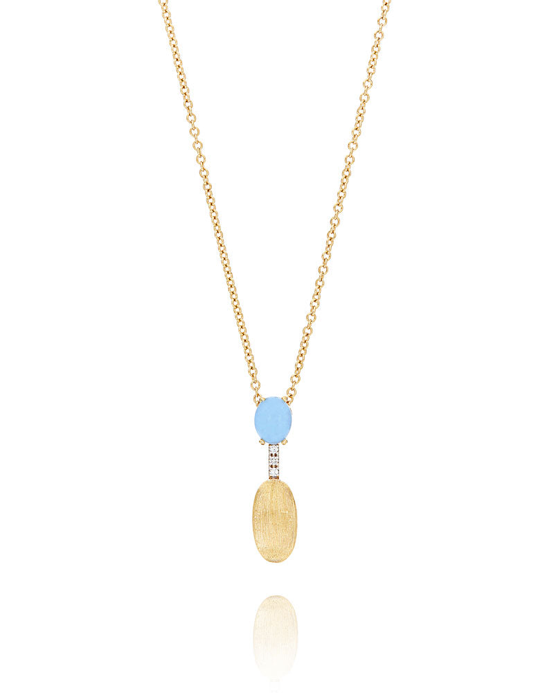 Nanis Collana "DANCING AZURE" pendente con ciondolo in oro, barrette di diam – Nanis Italian Jewels