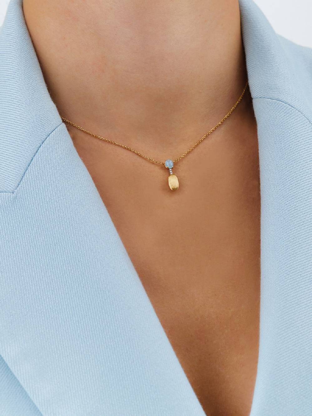 Nanis Collana "DANCING AZURE" pendente con ciondolo in oro, barrette di diam – Nanis Italian Jewels Saldi