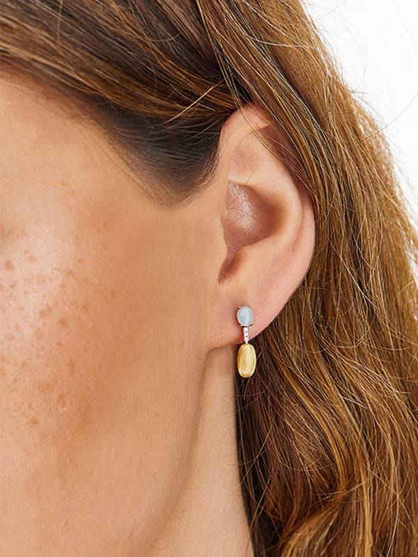 Nanis Orecchini "DANCING AZURE" pendenti con boules in oro, diamanti e acqua – Nanis Italian Jewels Hotsell