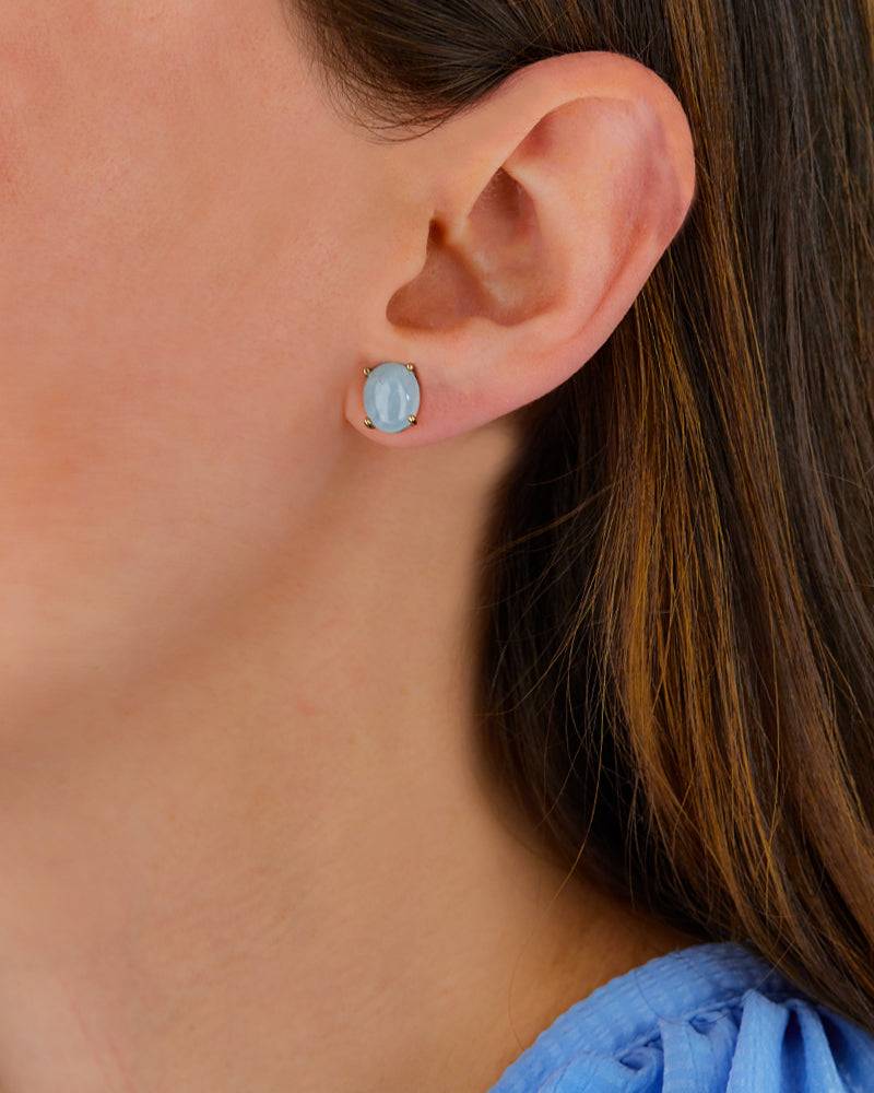 Nanis Orecchini a lobo "DANCING AZURE" in oro e acquamarina (grandi) – Nanis Italian Jewels Vendita Calda