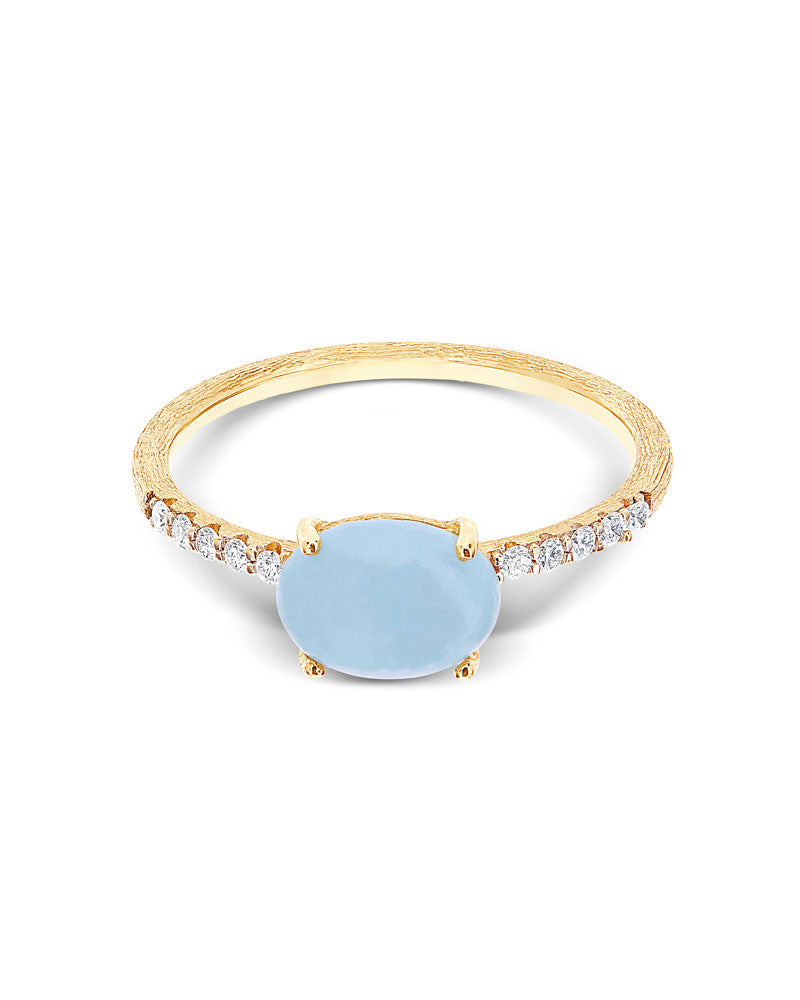 Nanis Anello "DANCING AZURE" impilabile in oro, diamanti e acquamarina (medi – Nanis Italian Jewels 2025