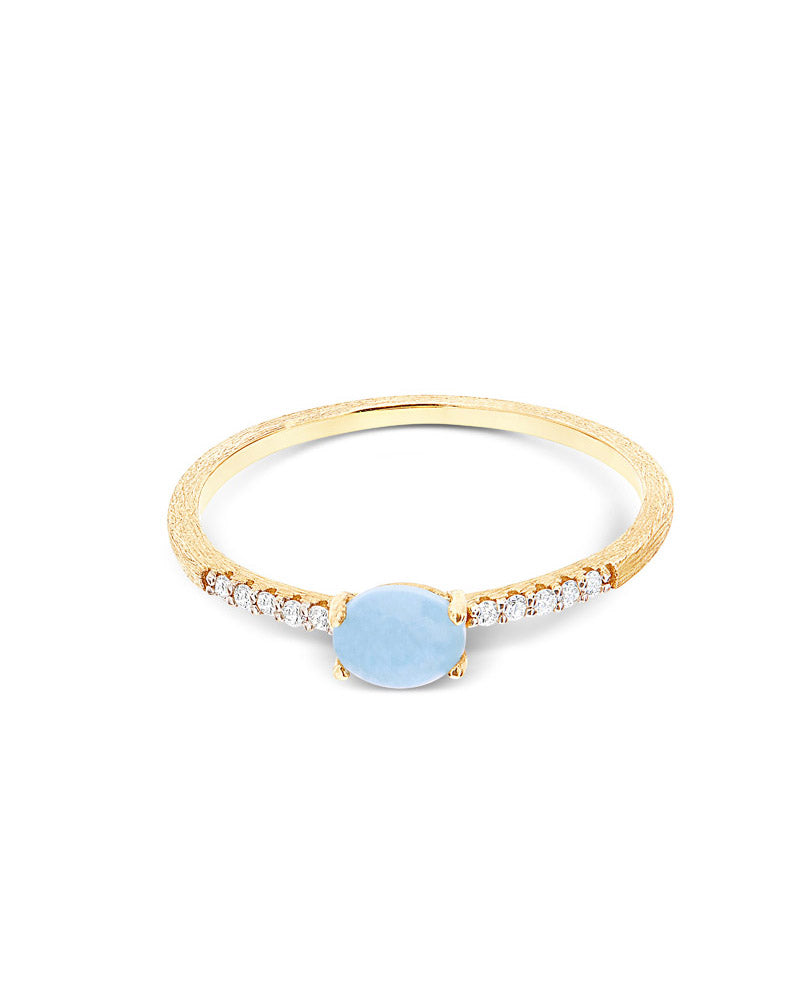 Nanis Anello "DANCING AZURE" impilabile in oro, diamanti e acquamarina (picc – Nanis Italian Jewels Italy