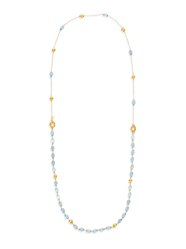 Nanis Collana "DANCING AZURE" 3 in 1 in oro e acquamarina – Nanis Italian Jewels Nuovo