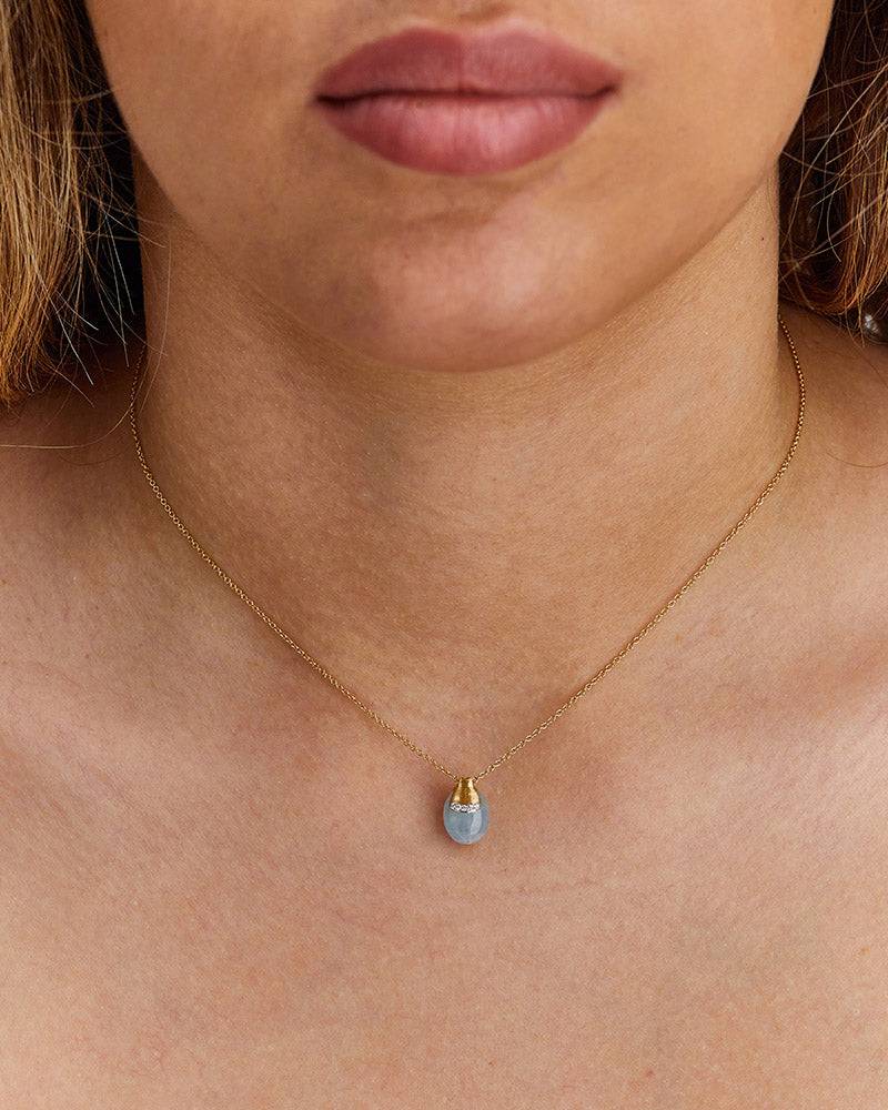 Nanis Collana "DANCING AZURE" pendente con ciondolo in oro, diamanti e acqua – Nanis Italian Jewels Vendita