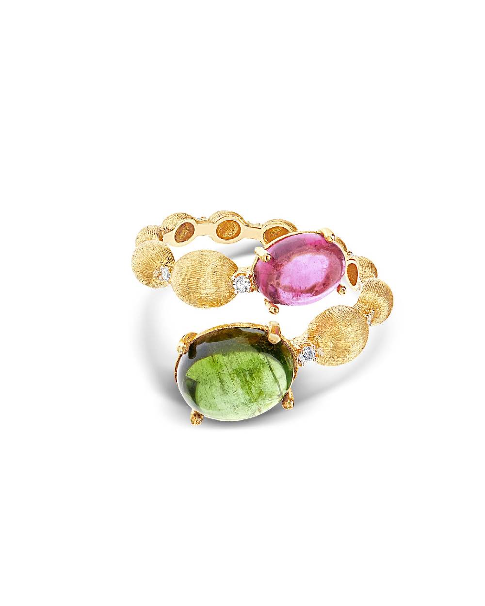 Nanis Anello contrariè "DANCING TOURMALINES" in oro, diamanti, tormaline ros – Nanis Italian Jewels Soddisfazione Garantita
