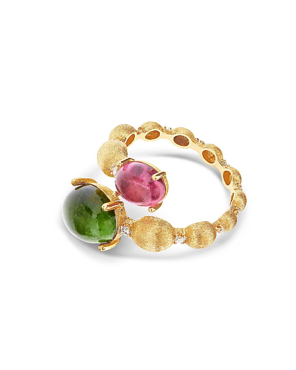 Nanis Anello contrariè "DANCING TOURMALINES" in oro, diamanti, tormaline ros – Nanis Italian Jewels Soddisfazione Garantita