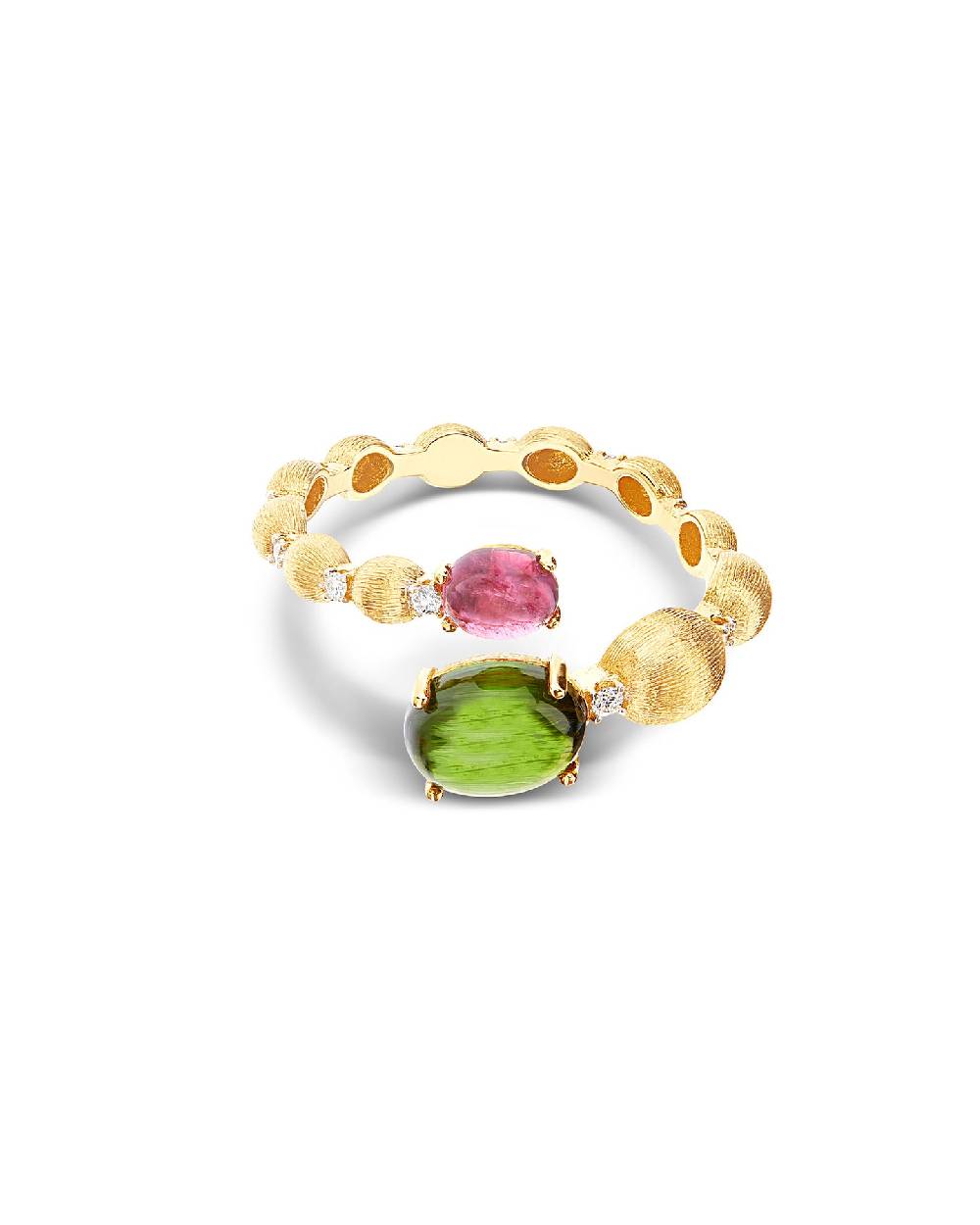 Nanis Anello contrariè "DANCING TOURMALINES" in oro, diamanti, tormaline ros – Nanis Italian Jewels Qualità Garantita