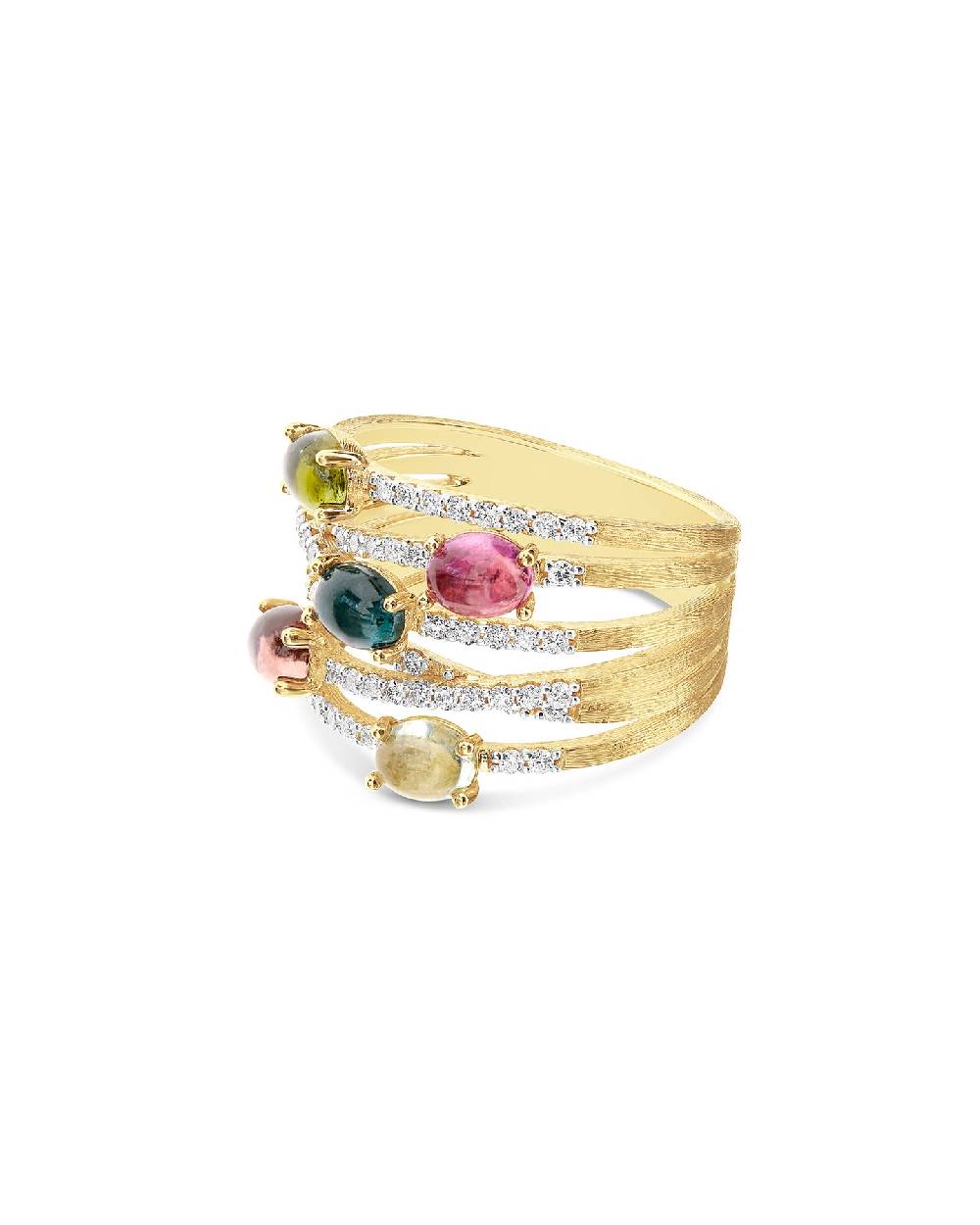 Nanis Anello "DANCING TOURMALINES" in oro e tormaline colorate – Nanis Italian Jewels Shopping Online