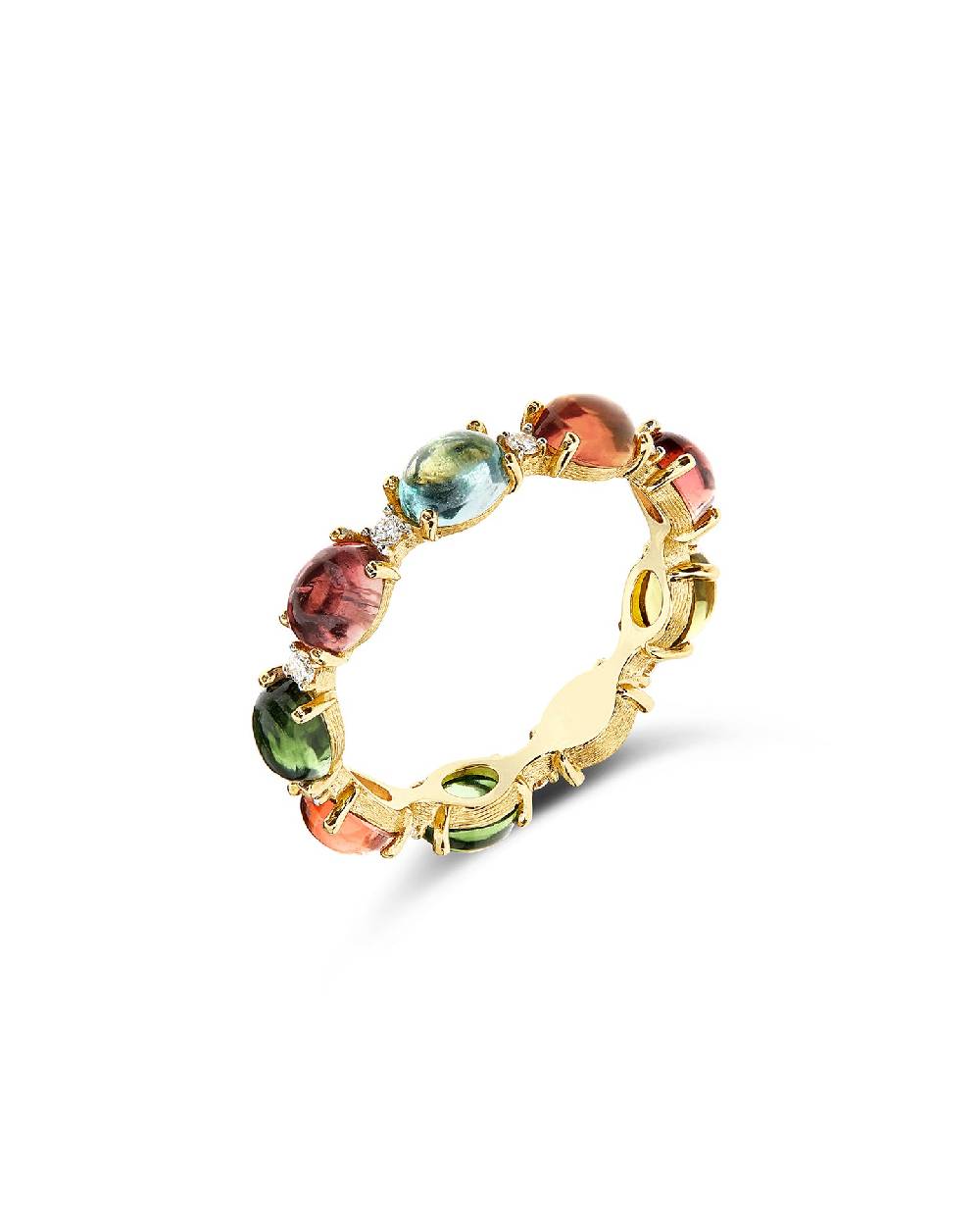 Nanis Anello "DANCING TOURMALINES" in oro, diamanti e tormaline colorate – Nanis Italian Jewels
