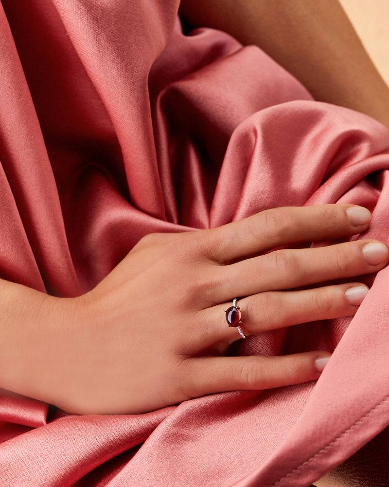 Nanis Anello "DANCING TOURMALINES" in oro, diamanti e tormalina rosa (grande – Nanis Italian Jewels Sottocosto