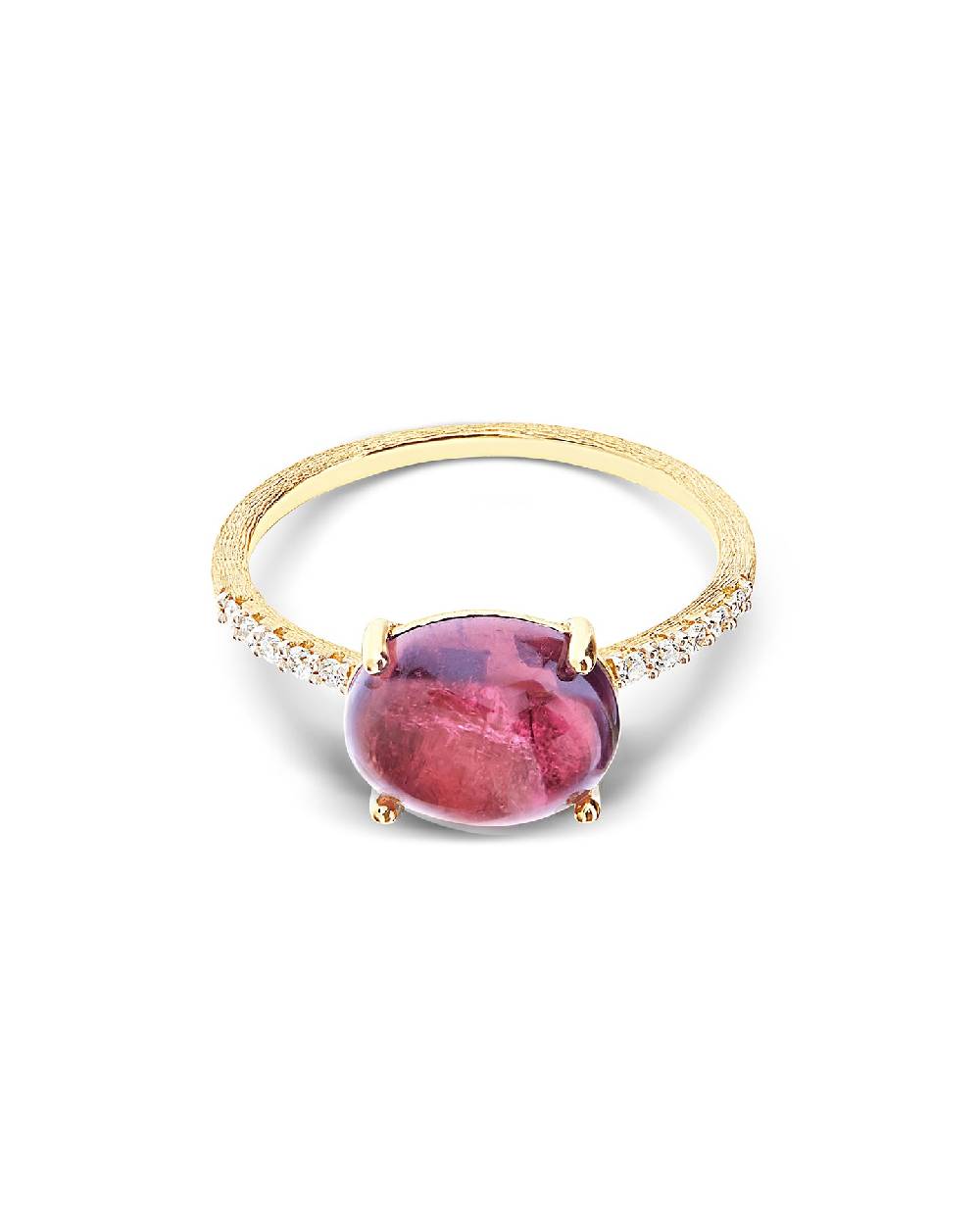 Nanis Anello "DANCING TOURMALINES" in oro, diamanti e tormalina rosa (grande – Nanis Italian Jewels Sottocosto