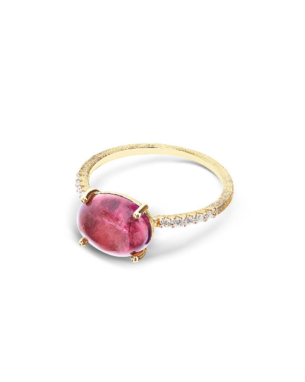 Nanis Anello "DANCING TOURMALINES" in oro, diamanti e tormalina rosa (grande – Nanis Italian Jewels Sottocosto