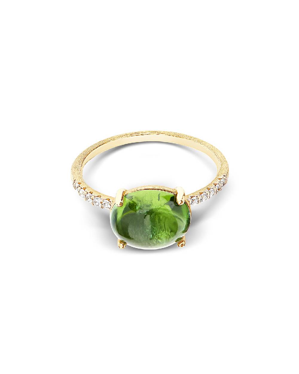 Nanis Anello "DANCING TOURMALINES" in oro, diamanti e tormalina verde (grand – Nanis Italian Jewels Presa