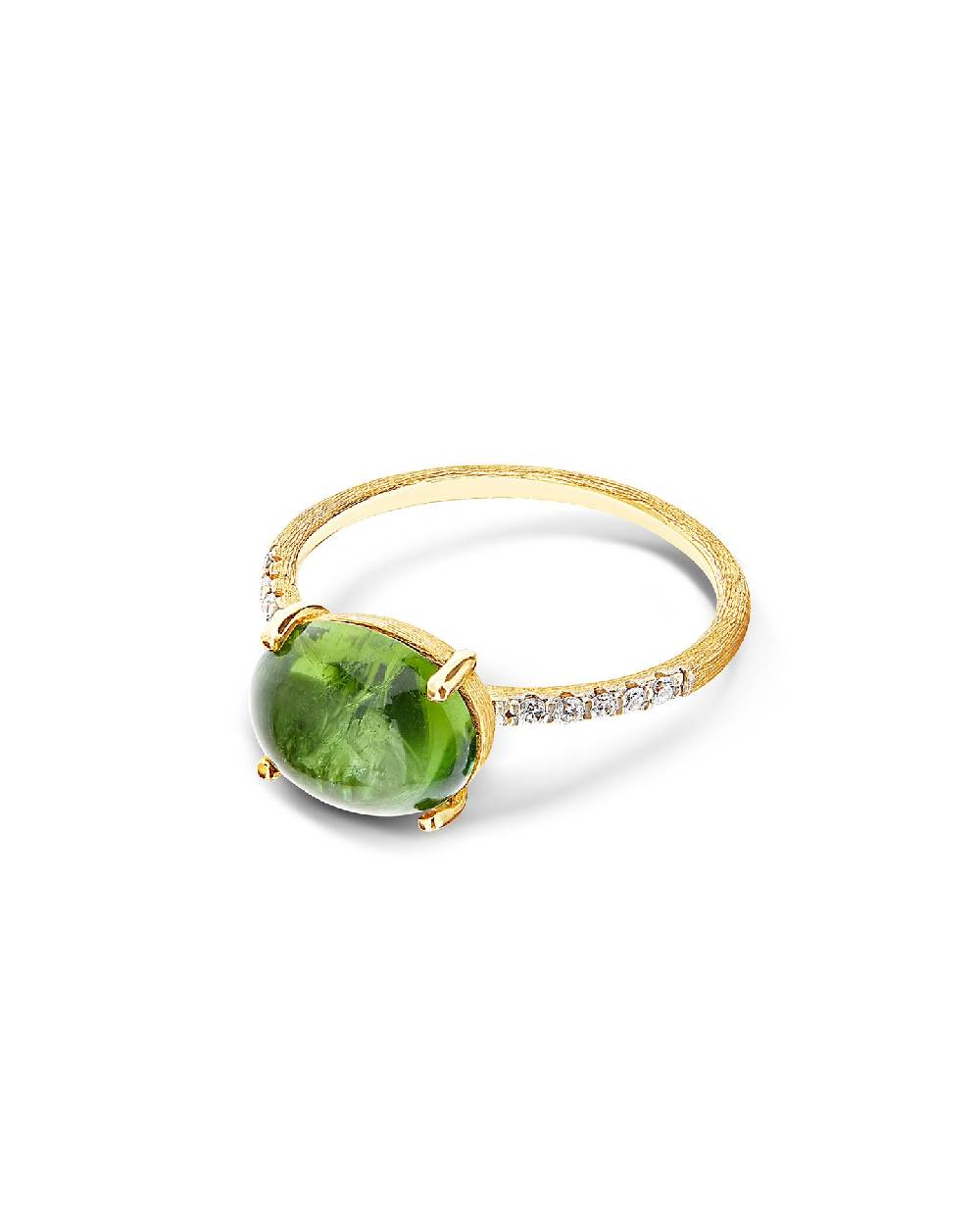 Nanis Anello "DANCING TOURMALINES" in oro, diamanti e tormalina verde (grand – Nanis Italian Jewels Presa