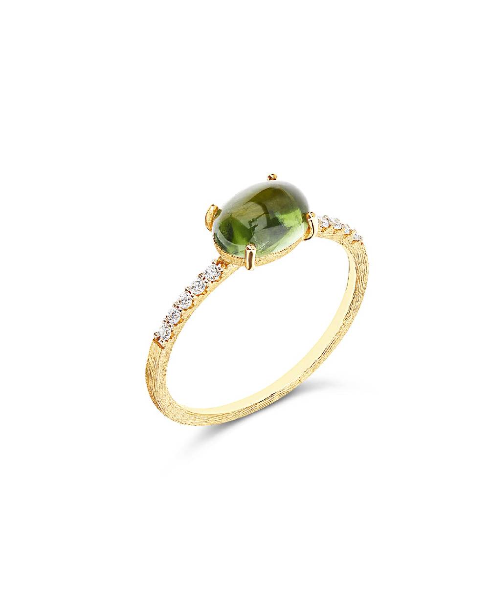 Nanis Anello "DANCING TOURMALINES" in oro, diamanti e tormalina verde (medio – Nanis Italian Jewels