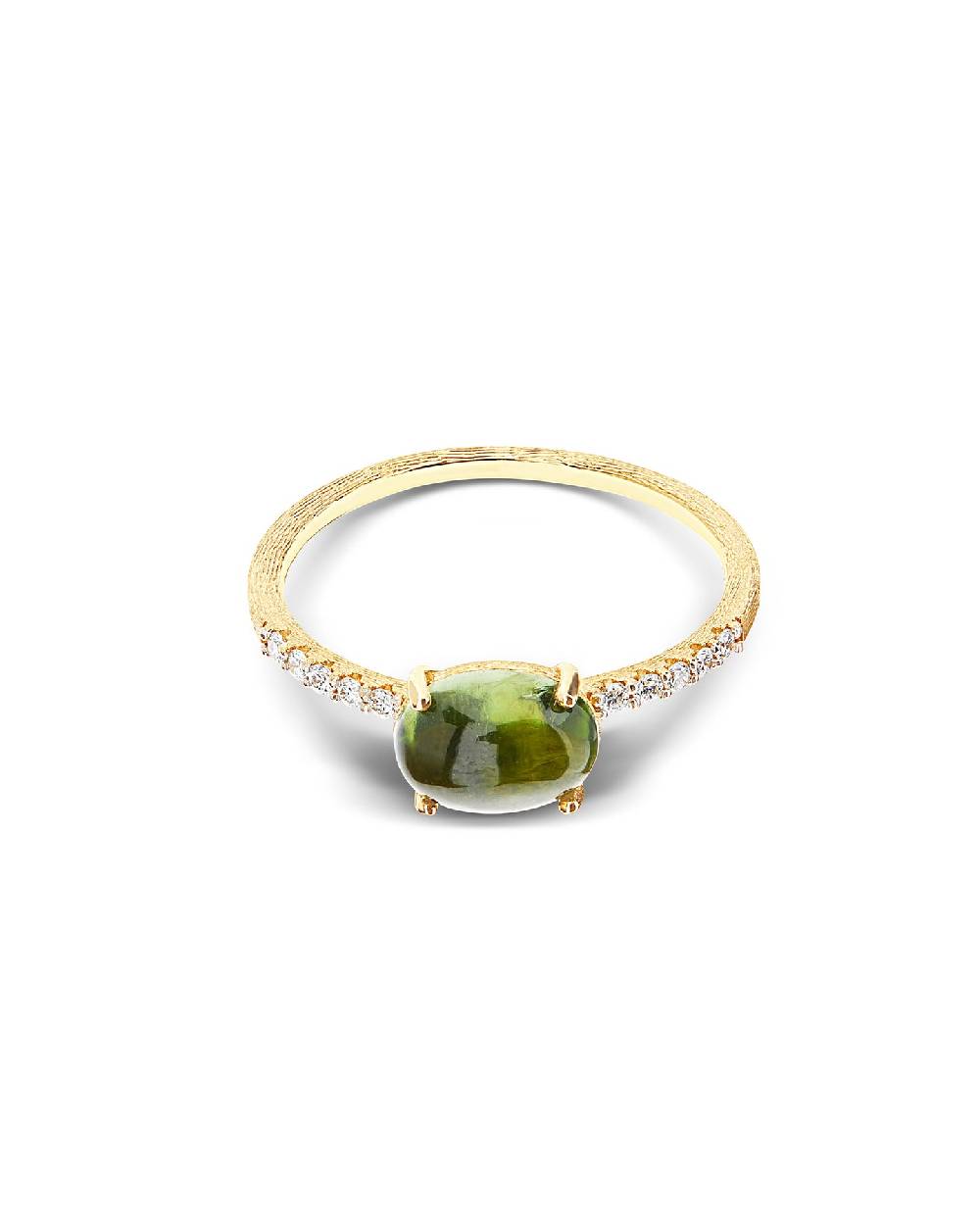 Nanis Anello "DANCING TOURMALINES" in oro, diamanti e tormalina verde (medio – Nanis Italian Jewels Sconto