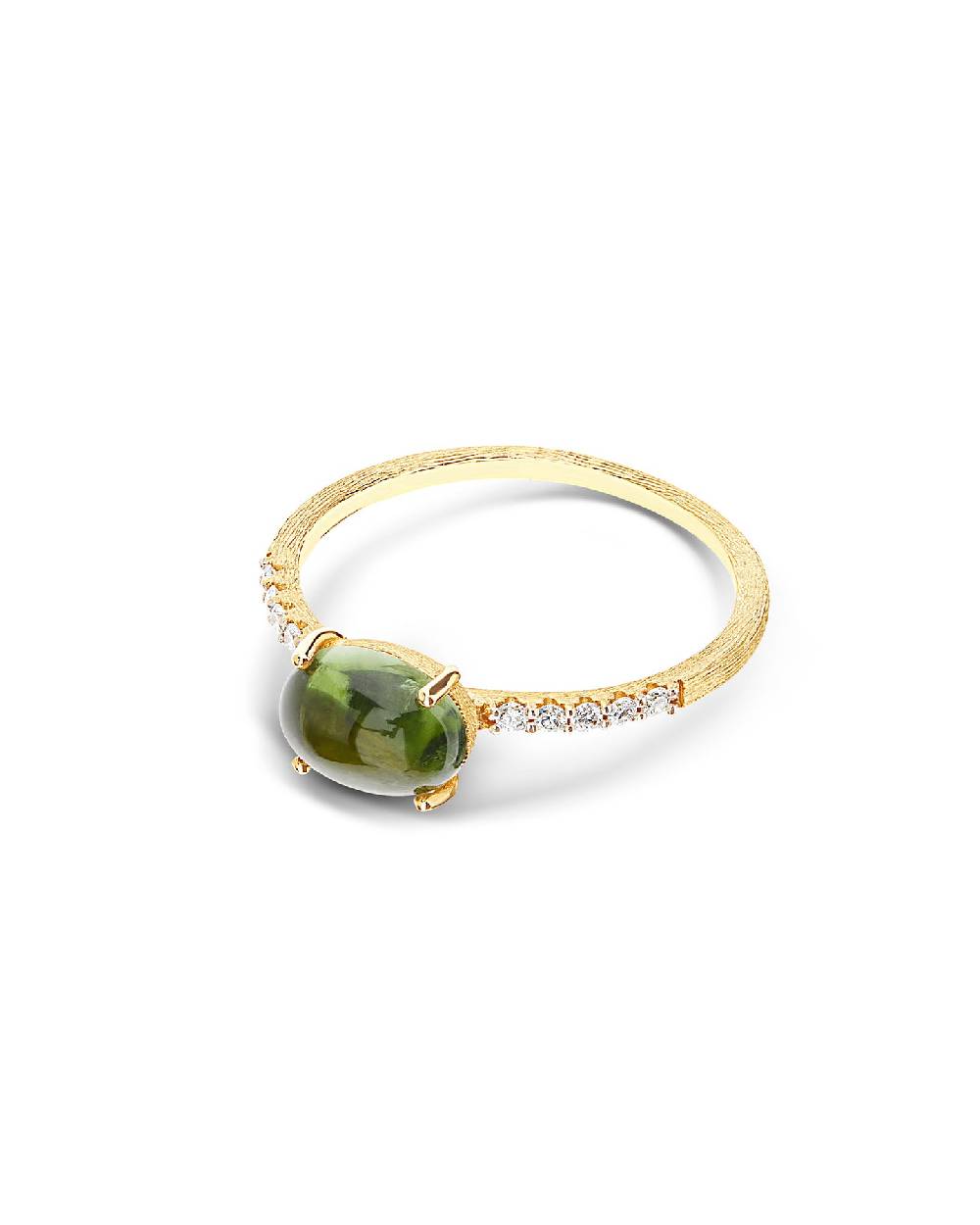 Nanis Anello "DANCING TOURMALINES" in oro, diamanti e tormalina verde (medio – Nanis Italian Jewels Sconto