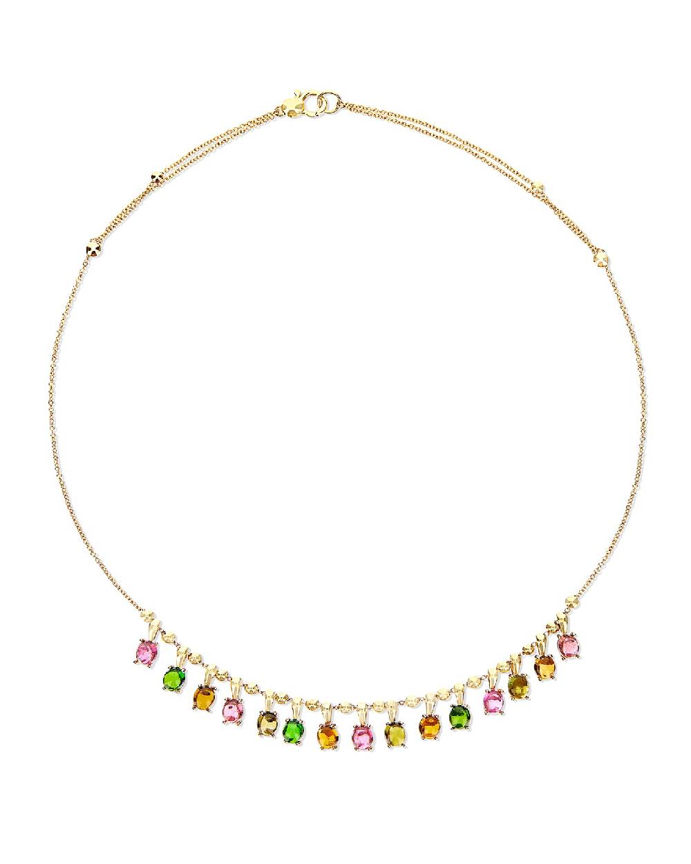 Nanis Collana girocollo "DANCING TOURMALINES" in oro e tormaline colorate – Nanis Italian Jewels