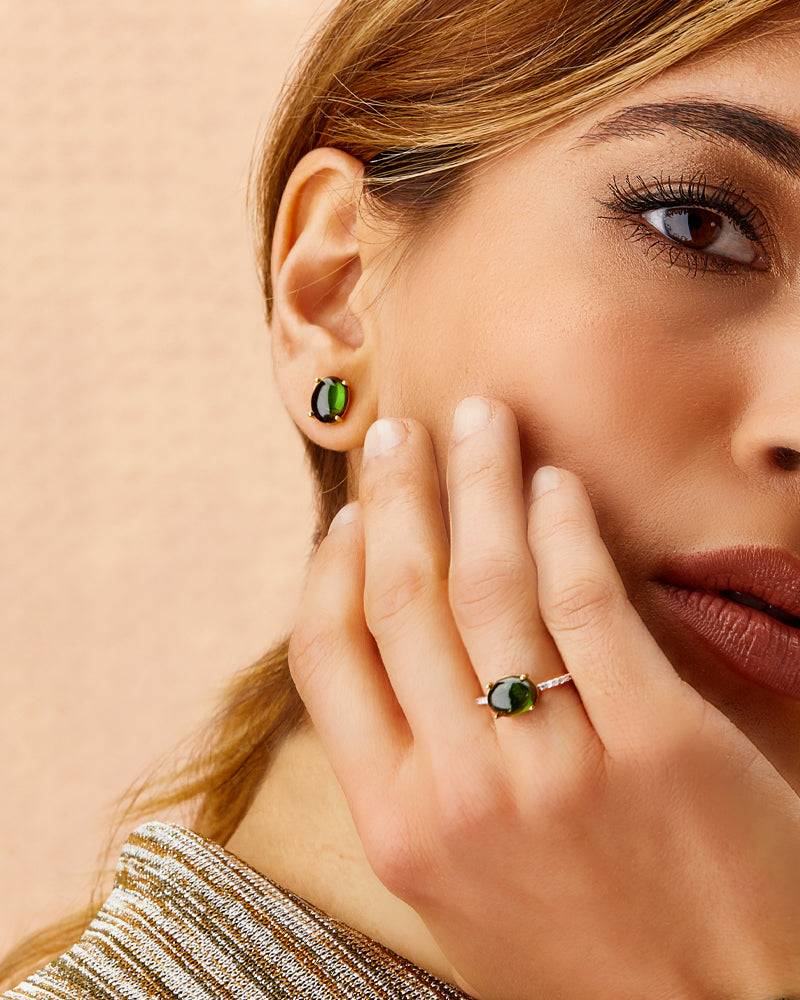 Nanis Orecchini a lobo "DANCING TOURMALINES" in oro e tormalina verde (grand – Nanis Italian Jewels Vendita Calda