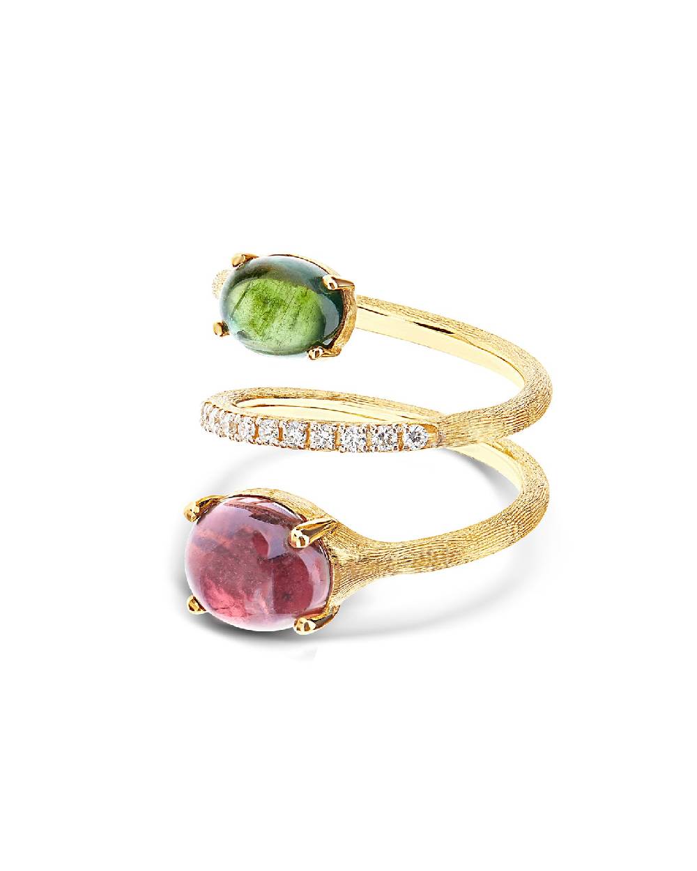 Nanis Anello contrariè "DANCING TOURMALINES" in oro, diamanti, tormaline ros – Nanis Italian Jewels Saldi Di Fabbrica