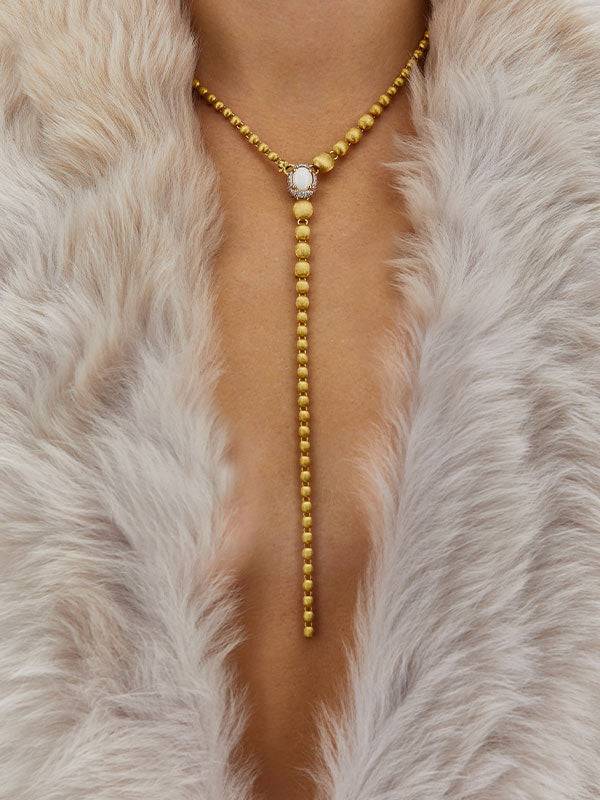 Nanis Collana a Y "DANCING REVERSE" double face in oro, zaffiri rosa, rubini – Nanis Italian Jewels Vendite Flash