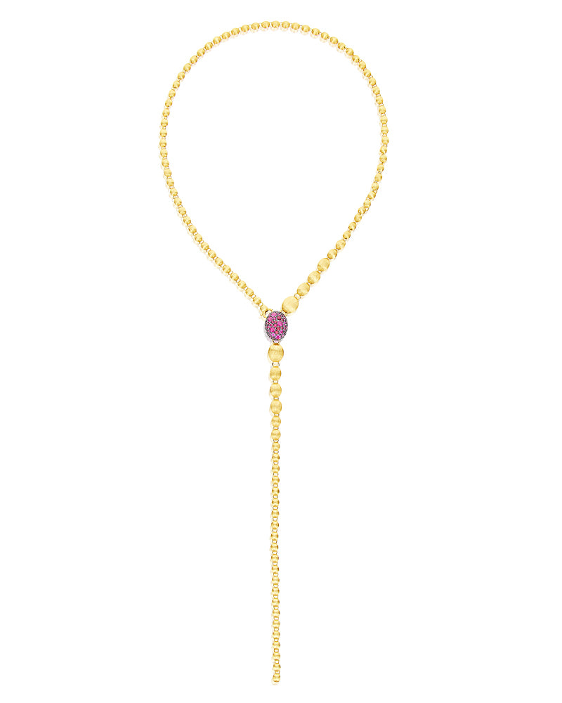 Nanis Collana a Y "DANCING REVERSE" double face in oro, zaffiri rosa, rubini – Nanis Italian Jewels Vendite Flash