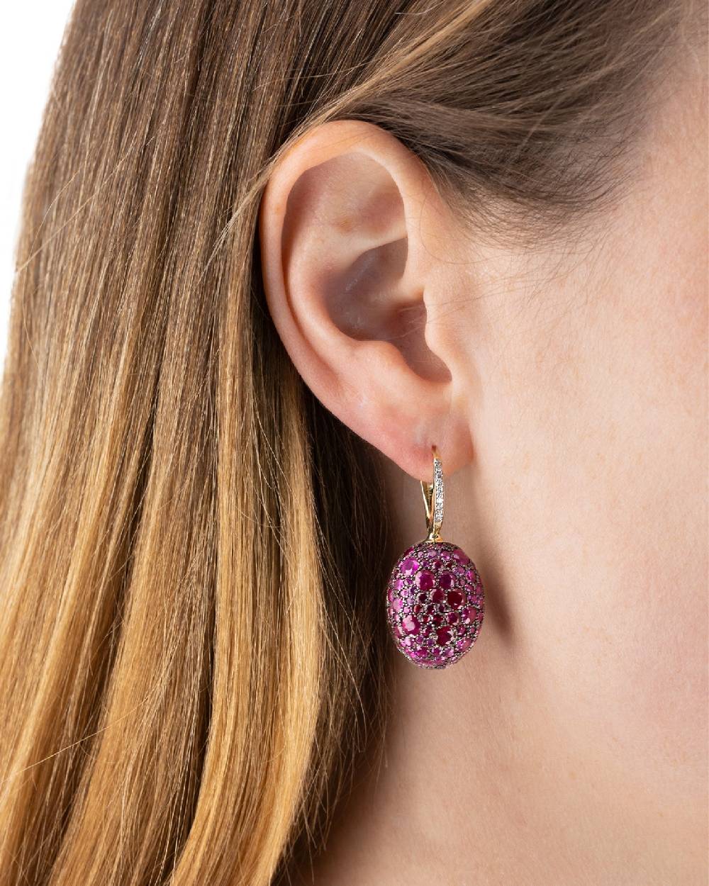 Nanis Orecchini CILIEGINE "DANCING REVERSE" double face in oro, zaffiri rosa – Nanis Italian Jewels In Saldo
