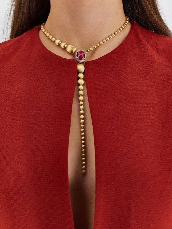 Nanis Collana a Y "DANCING REVERSE" double face in oro, rubini, diamanti e c – Nanis Italian Jewels In Linea