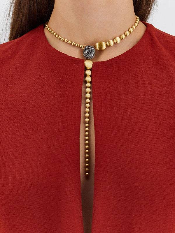 Nanis Collana a Y "DANCING REVERSE" double face in oro, rubini, diamanti e c – Nanis Italian Jewels In Linea