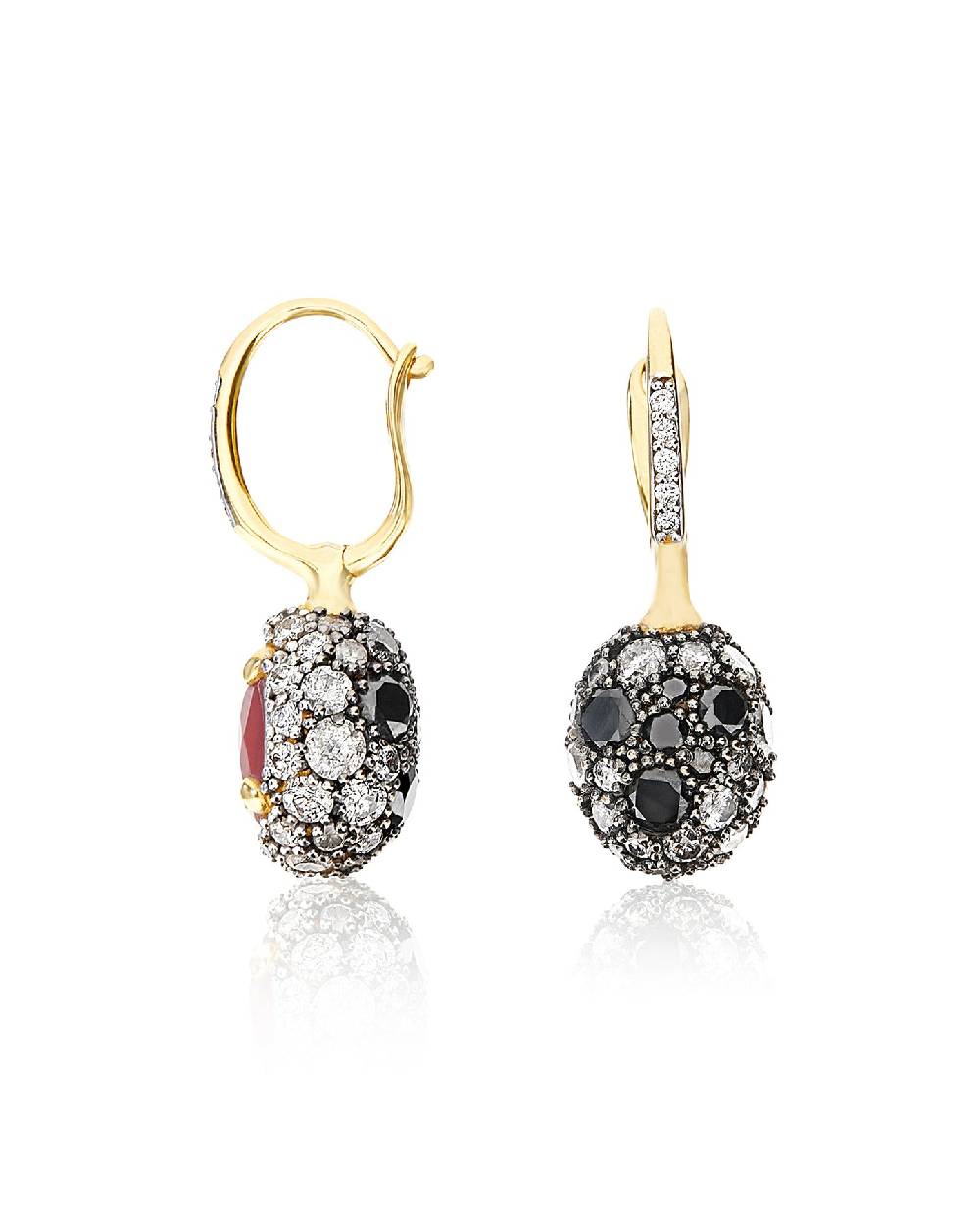 Nanis Orecchini CILIEGINE "DANCING REVERSE" double face in oro, rubini, diam – Nanis Italian Jewels Promozione