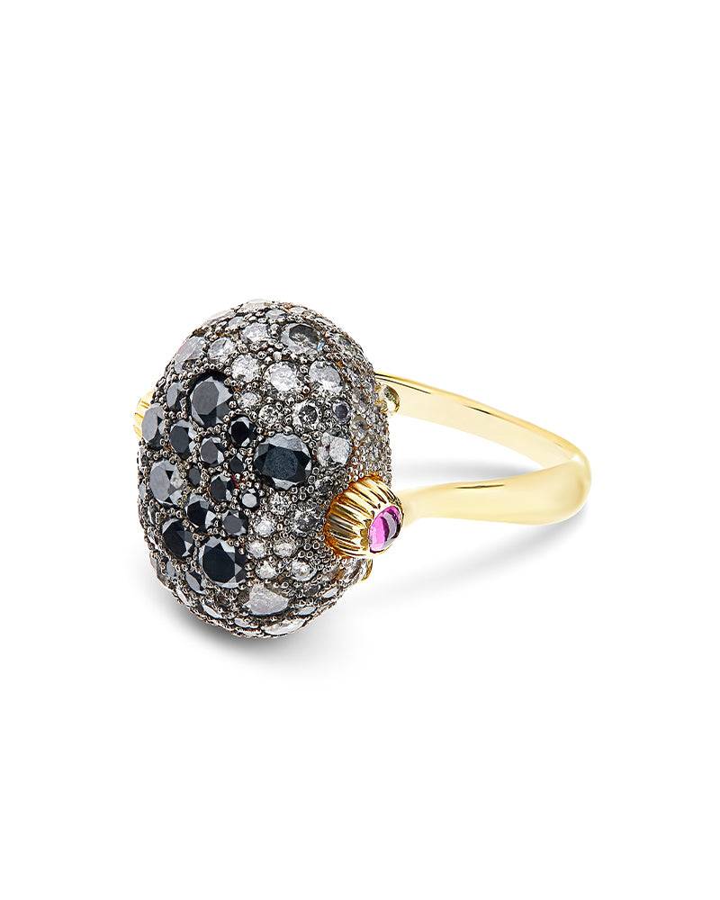 Nanis Anello "DANCING REVERSE" double face in oro, rubini, diamanti e crista – Nanis Italian Jewels Spedizione Gratuita
