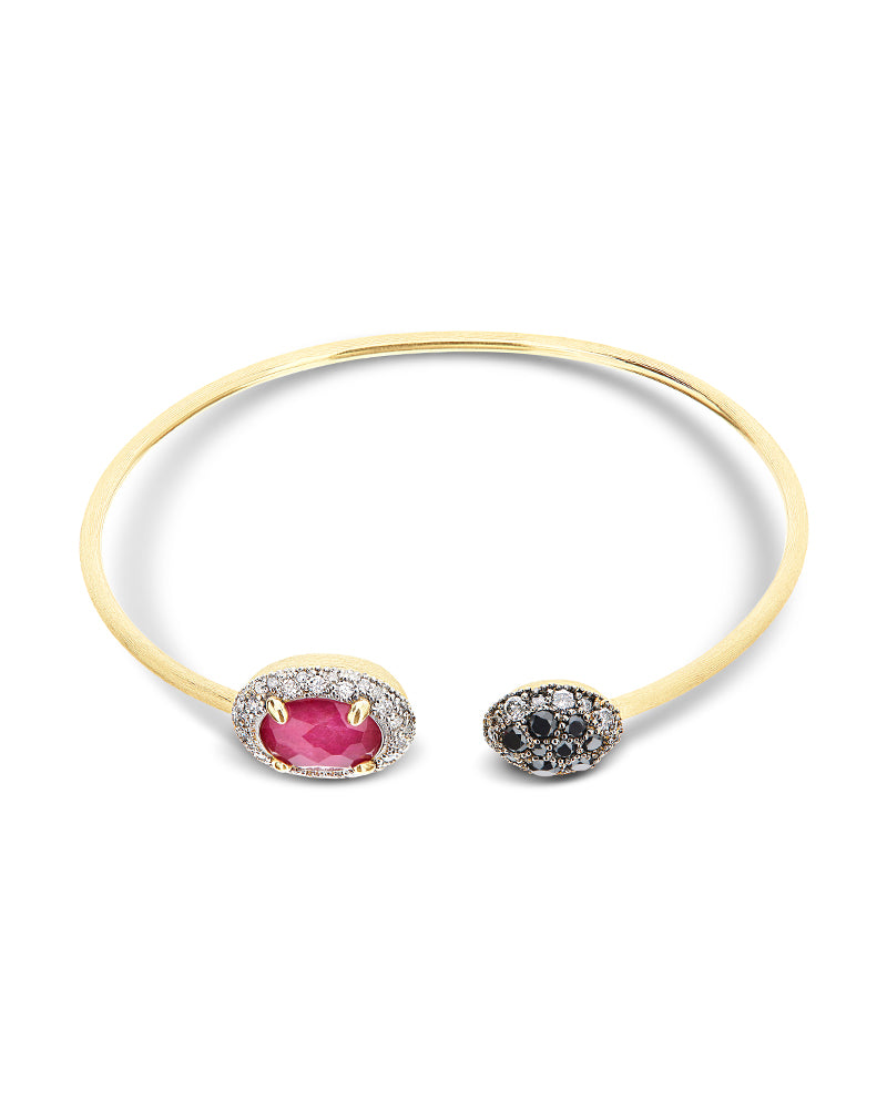 Nanis Bracciale a schiava "DANCING REVERSE" in oro, rubini, diamanti e crist – Nanis Italian Jewels Qualità Garantita