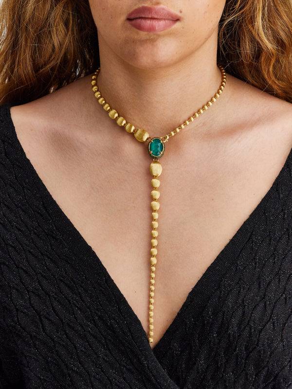 Nanis Collana a Y "DANCING REVERSE" double face in oro, zaffiri, tsavorite, – Nanis Italian Jewels Negozi Online
