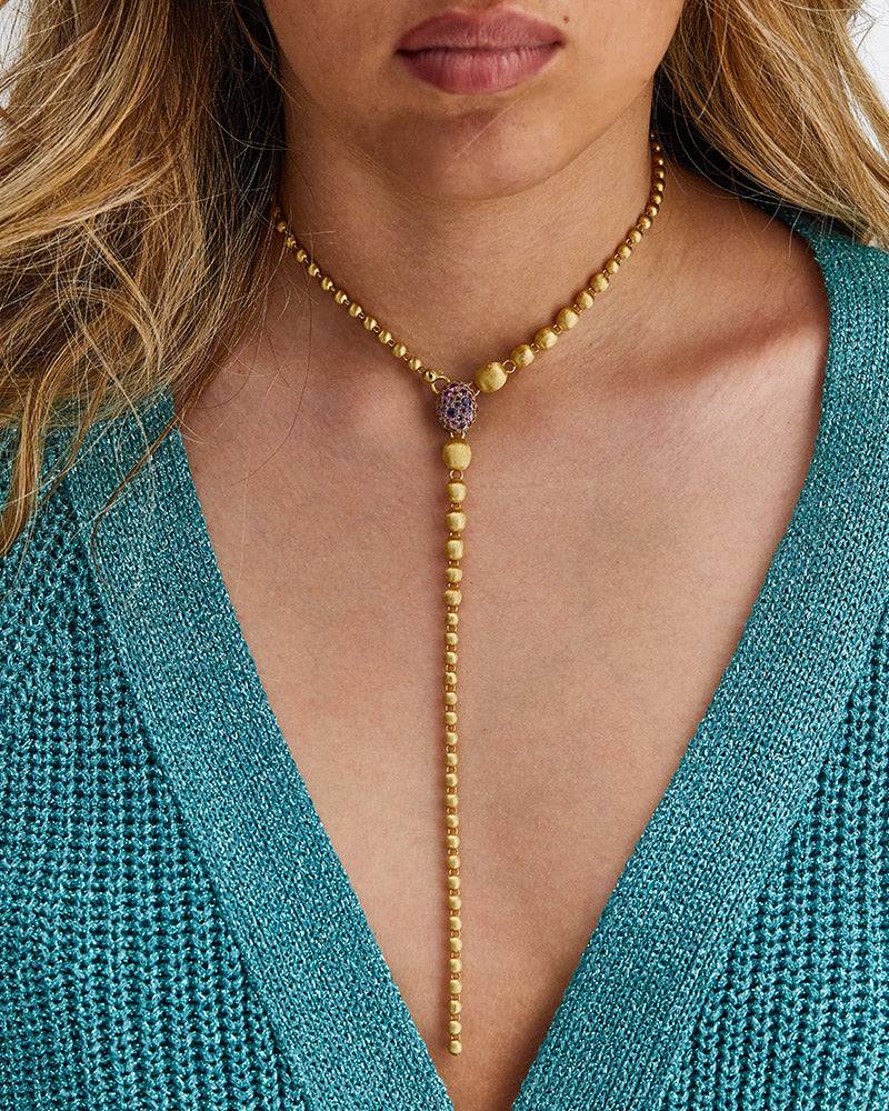 Nanis Collana a Y "DANCING REVERSE" double face in oro, diamanti, tsavorite, – Nanis Italian Jewels Acquista Ora