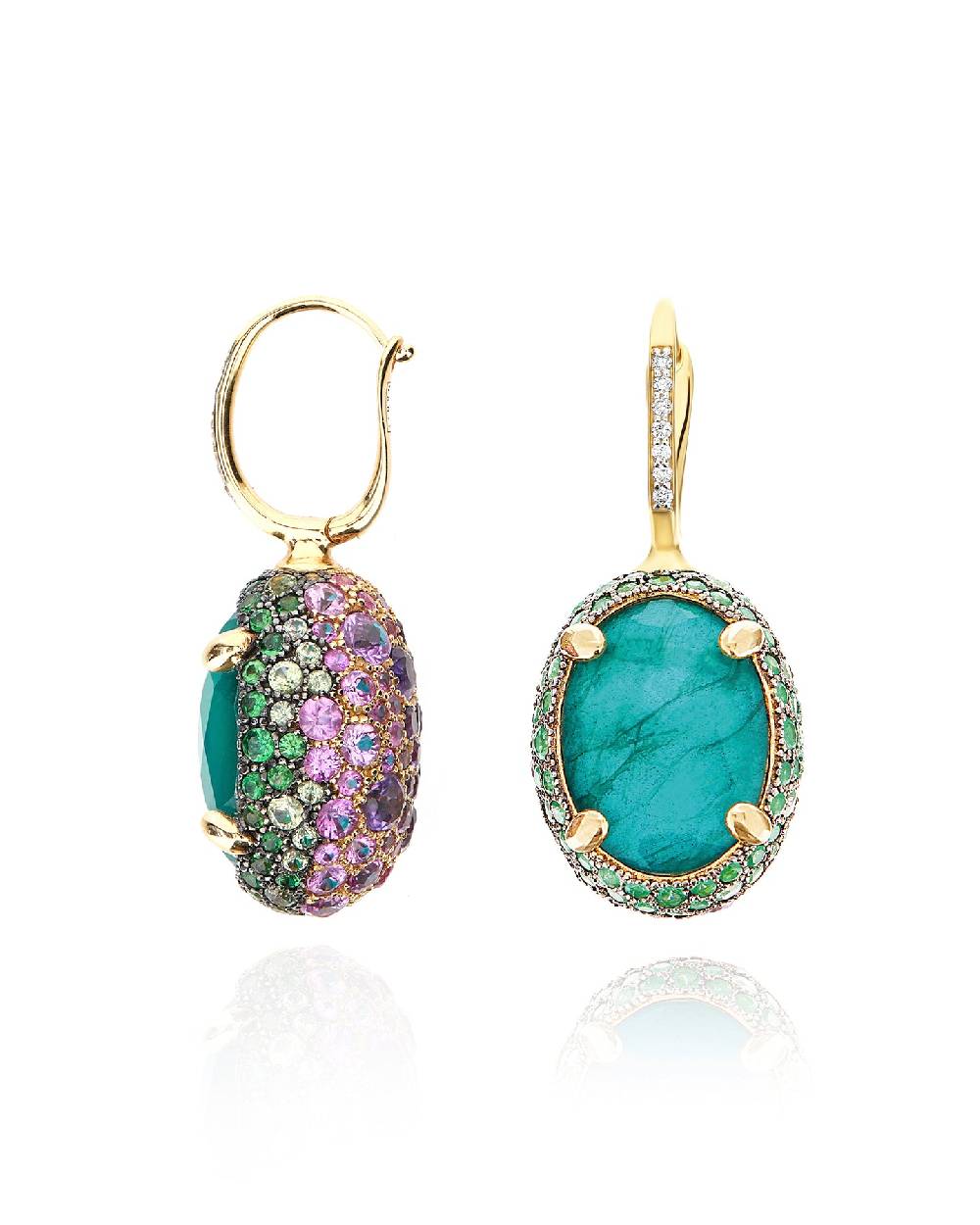 Nanis Orecchini CILIEGINE "DANCING REVERSE" double face in oro, diamanti, ts – Nanis Italian Jewels Promozione Limitata