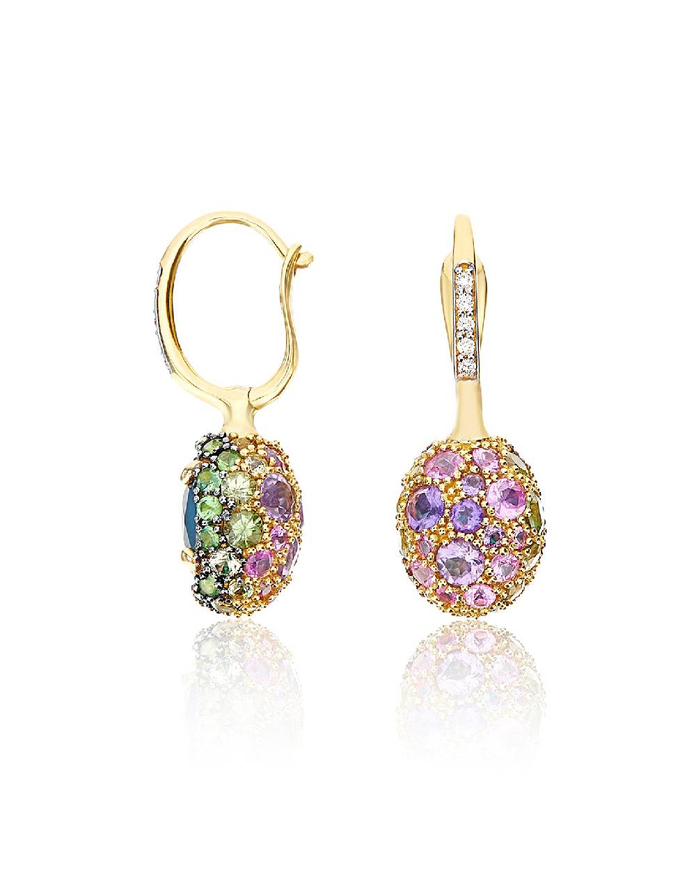 Nanis Orecchini CILIEGINE "DANCING REVERSE" double face in oro, diamanti, ts – Nanis Italian Jewels Shopping Online