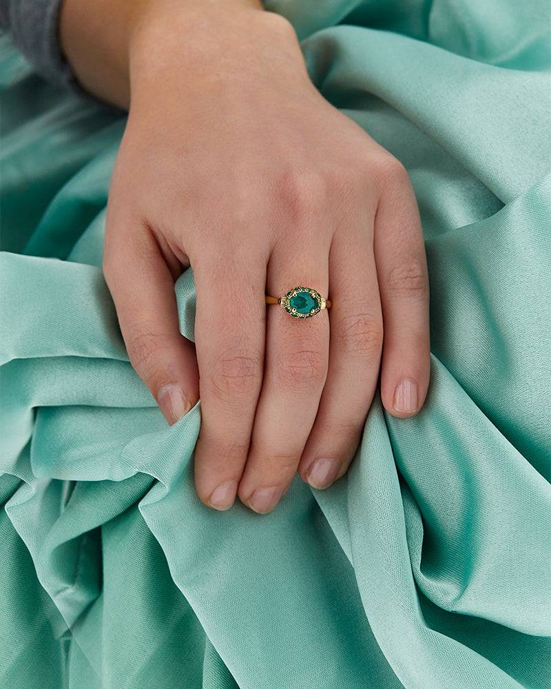 Nanis Anello "DANCING REVERSE" double face in oro, diamanti, tsavorite, amet – Nanis Italian Jewels Sottocosto