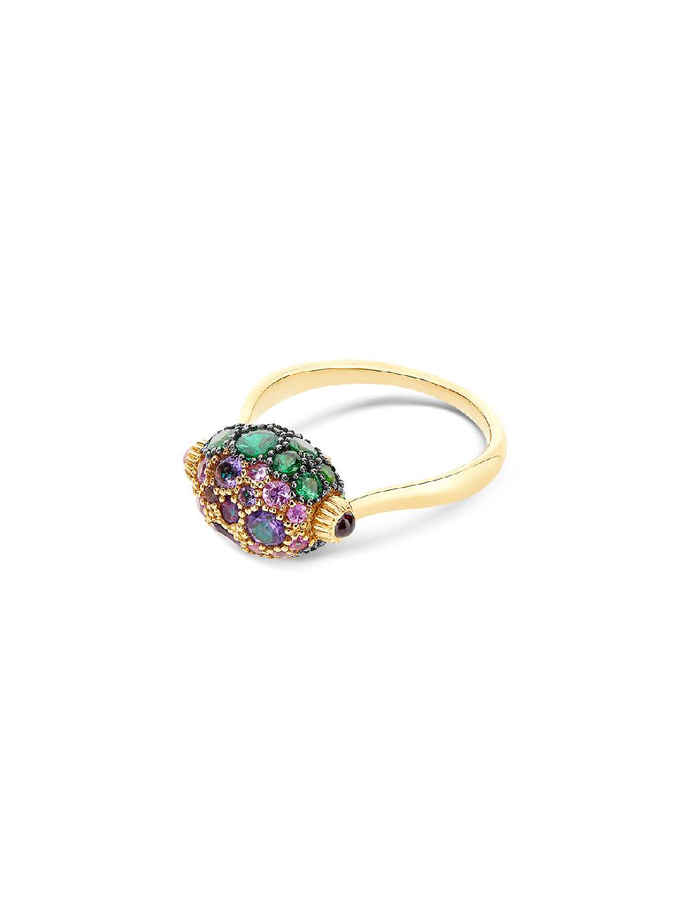 Nanis Anello "DANCING REVERSE" double face in oro, diamanti, tsavorite, amet – Nanis Italian Jewels Sottocosto