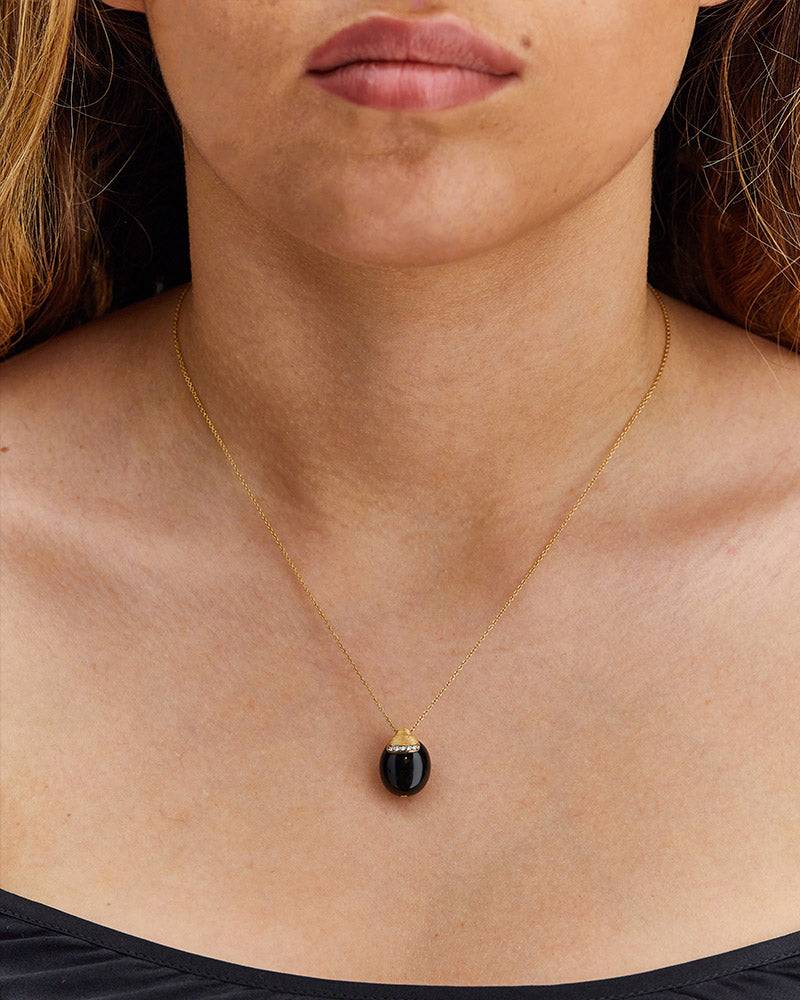 Nanis Collana "DANCING MYSTERY BLACK" pendente in oro con boule in onice ner – Nanis Italian Jewels Economico