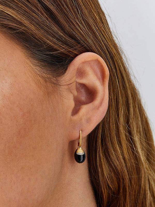 Nanis Orecchini CILIEGINE "DANCING MYSTERY BLACK" pendenti con boules in oro – Nanis Italian Jewels Saldi