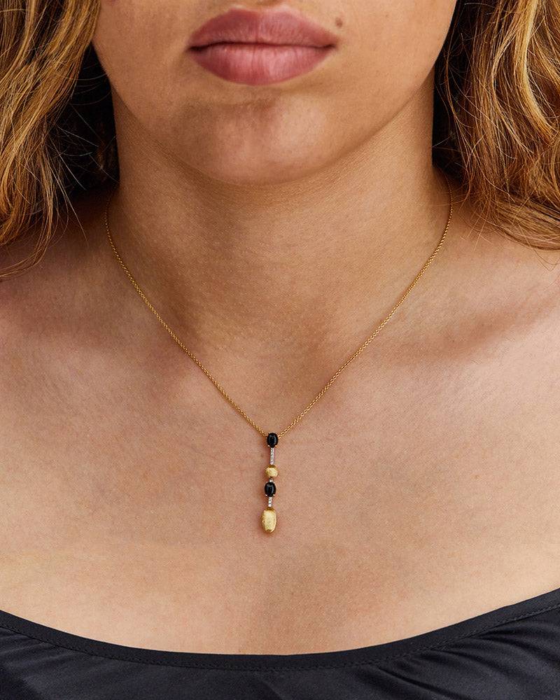 Nanis Collana "DANCING MYSTERY BLACK" pendente in oro, diamanti e onice nero – Nanis Italian Jewels Saldi Di Fabbrica
