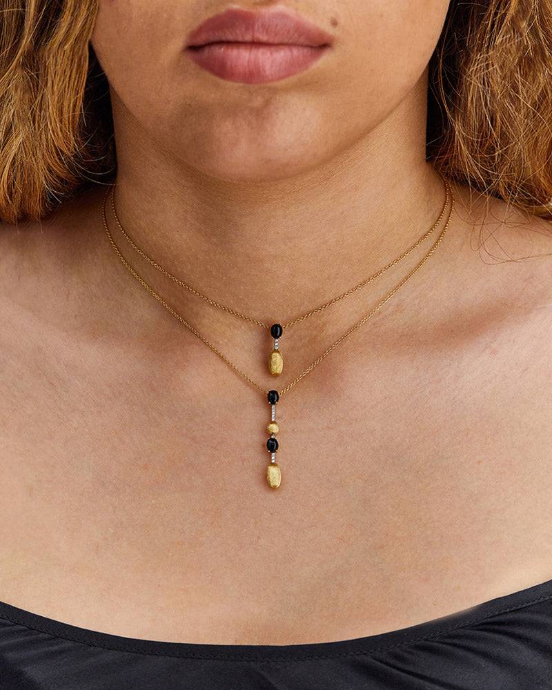 Nanis Collana "DANCING MYSTERY BLACK" pendente in oro, diamanti e onice nero – Nanis Italian Jewels Saldi Di Fabbrica
