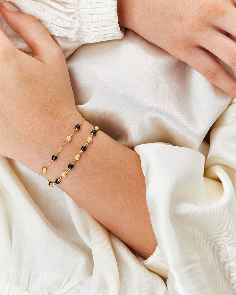 Nanis Bracciale "DANCING MYSTERY BLACK" casual con boules in oro e onice ner – Nanis Italian Jewels Negozio