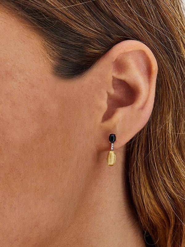 Nanis Orecchini "DANCING MYSTERY BLACK" pendenti in oro, diamanti e onice ne – Nanis Italian Jewels Nuova
