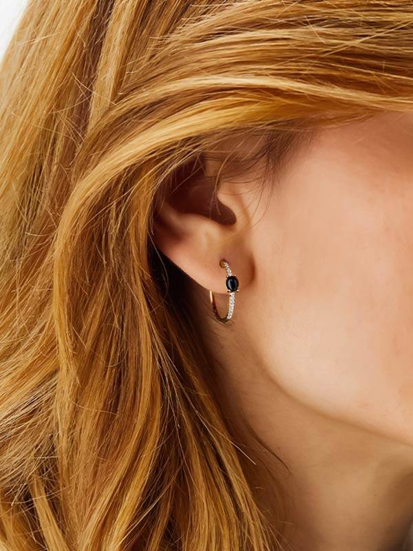 Nanis Orecchini "DANCING MYSTERY BLACK" a cerchio in oro, diamanti e onice n – Nanis Italian Jewels Moda