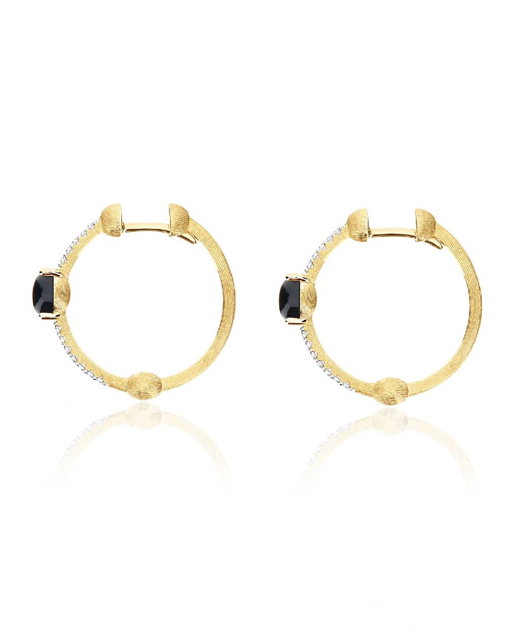 Nanis Orecchini "DANCING MYSTERY BLACK" a cerchio in oro, diamanti e onice n – Nanis Italian Jewels Moda