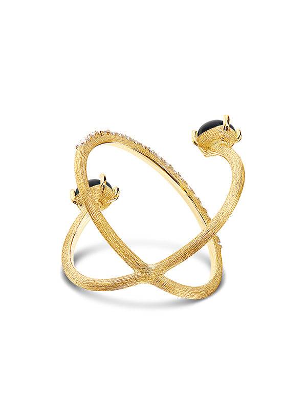 Nanis Anello ad incrocio "DANCING MYSTERY BLACK" in oro, diamanti e onice ne – Nanis Italian Jewels 2025